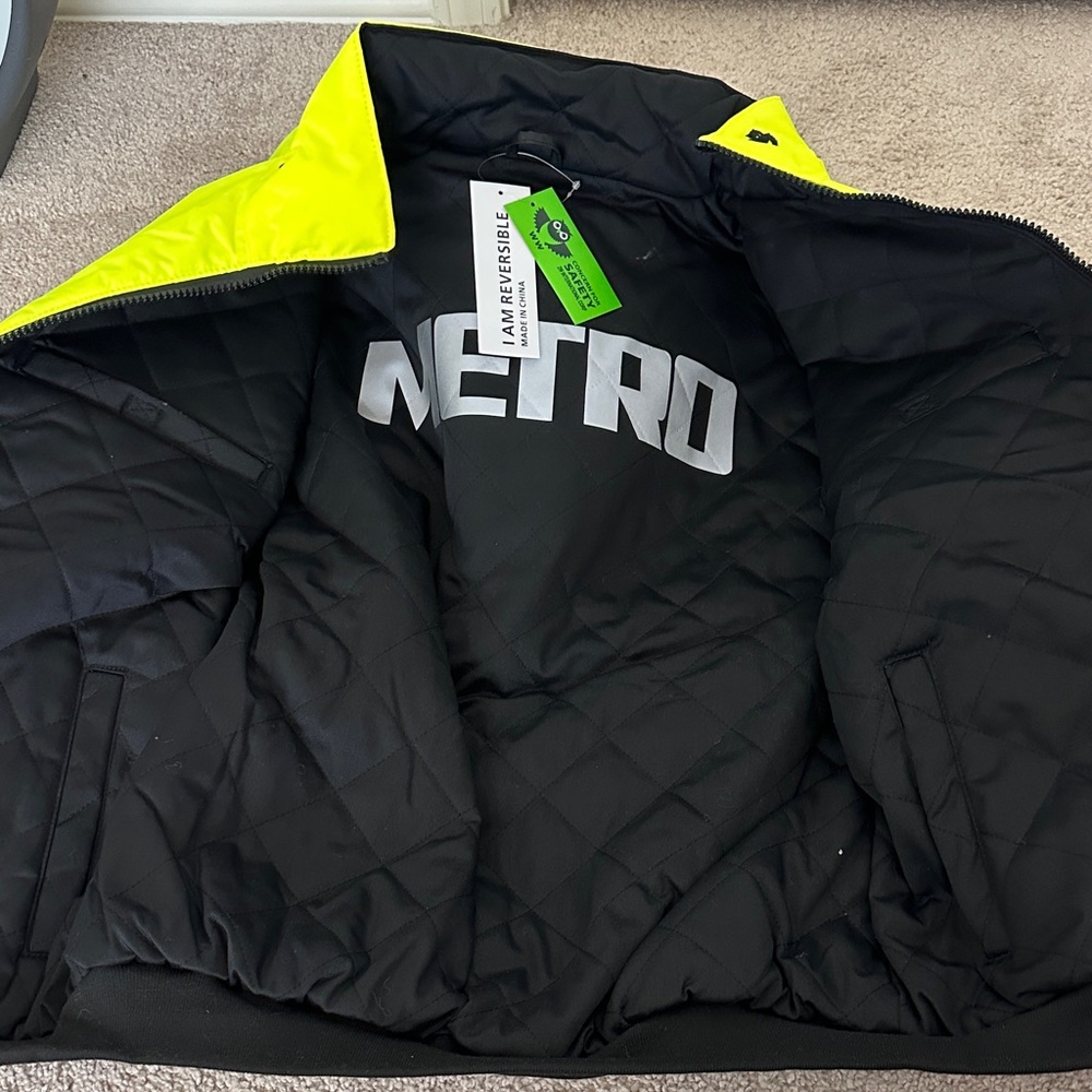 New Men’s 2 tone reversible black and yellow safety apparel jacket - Picture 5 of 11
